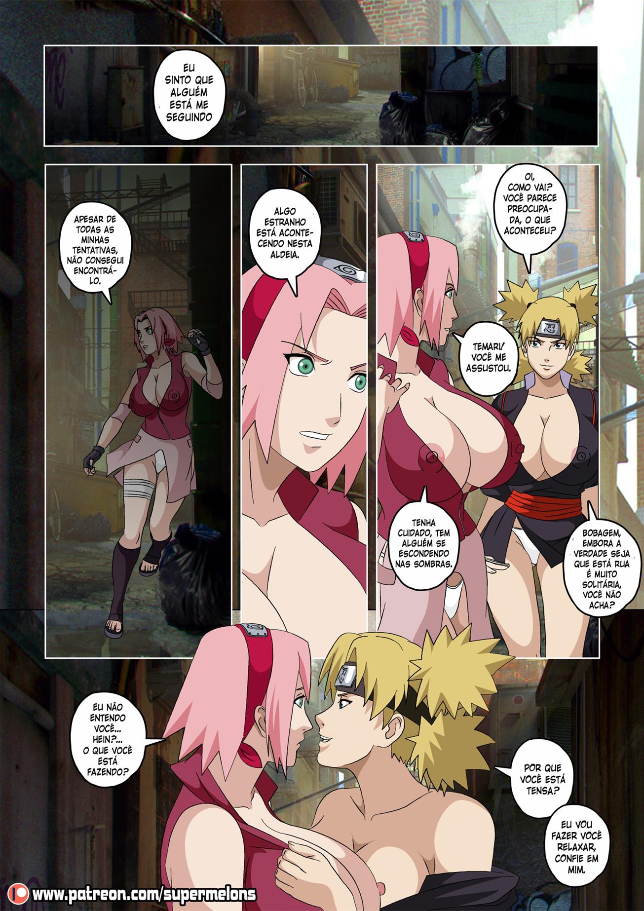 Naruto Pornô: Sakura e Ino em Mulheres de Areia - Foto 14